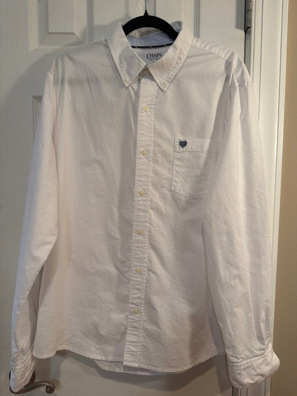 Chaps “The Coastland Wash” Oxford Button Down Shirt White Size XL